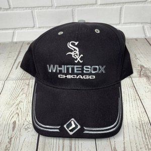 Vintage Chicago White Sox Hat MLB by TEI Strap back Cap Black New Men